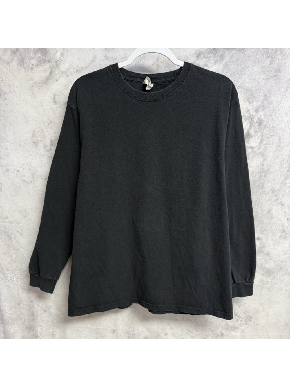 Y2K Yazbek Black Blank Long Sleeve T Shirt 2000s Era Skater Grunge
